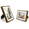 image:imageGolden State Art 8x10 Picture Frames with Mat for 5x7 Photos  Set of 4 Premium Real Glass Aluminum Frames for Wall or Tabletop Display  Modern SilverVintage Bronze