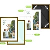 image:imageGolden State Art 8x10 Picture Frames with Mat for 5x7 Photos  Set of 4 Premium Real Glass Aluminum Frames for Wall or Tabletop Display  Modern SilverVintage Bronze