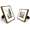 image:imageGolden State Art 8x10 Picture Frames with Mat for 5x7 Photos  Set of 4 Premium Real Glass Aluminum Frames for Wall or Tabletop Display  Modern SilverVintage Bronze