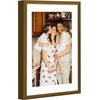 image:imageGolden State Art 8x10 Picture Frames with Mat for 5x7 Photos  Set of 4 Premium Real Glass Aluminum Frames for Wall or Tabletop Display  Modern SilverVintage Bronze