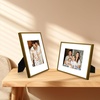 image:imageGolden State Art 8x10 Picture Frames with Mat for 5x7 Photos  Set of 4 Premium Real Glass Aluminum Frames for Wall or Tabletop Display  Modern SilverVintage Bronze