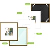 image:imageGolden State Art 8x10 Picture Frames with Mat for 5x7 Photos  Set of 4 Premium Real Glass Aluminum Frames for Wall or Tabletop Display  Modern SilverVintage Bronze