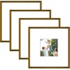 image:imageGolden State Art 8x10 Picture Frames with Mat for 5x7 Photos  Set of 4 Premium Real Glass Aluminum Frames for Wall or Tabletop Display  Modern SilverVintage Bronze