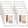 image:imageGolden State Art Aluminum 8x10 Picture Frames Display Photo 5x7 with Mat or 8 x 10 without Mat Walnut Wood Grain Finish Metal Frames for Home or Gallery Decoration Pack of 4Gray