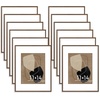 image:imageGolden State Art Aluminum 8x10 Picture Frames Display Photo 5x7 with Mat or 8 x 10 without Mat Walnut Wood Grain Finish Metal Frames for Home or Gallery Decoration Pack of 4Walnut