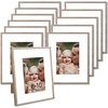 image:imageGolden State Art Aluminum 8x10 Picture Frames Display Photo 5x7 with Mat or 8 x 10 without Mat Walnut Wood Grain Finish Metal Frames for Home or Gallery Decoration Pack of 4Gray