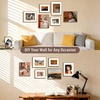 image:imageGolden State Art Aluminum 8x10 Picture Frames Display Photo 5x7 with Mat or 8 x 10 without Mat Walnut Wood Grain Finish Metal Frames for Home or Gallery Decoration Pack of 4Brown