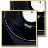 image:imageGolden State Art Aluminum Album Frame Display 125x125 Vinyl Record Brushed Metal Finish Records Frames Acrylic Glass Front for 12 Album cover 1 Pack BlackGold