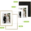 image:imageGolden State Art Aluminum Gallery Wall Frame Set of 7  Includes One 11x14 Two 8x10 and Four 5x7  Metal Frames with Mat amp Real Glass Cover for Elegant Home or Office Decor Style 2 GoldGold