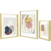 image:imageGolden State Art Aluminum Gallery Wall Frame Set of 7  Includes One 11x14 Two 8x10 and Four 5x7  Metal Frames with Mat amp Real Glass Cover for Elegant Home or Office Decor Style 2 GoldGold