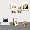 image:imageGolden State Art Aluminum Gallery Wall Frame Set of 7  Includes One 11x14 Two 8x10 and Four 5x7  Metal Frames with Mat amp Real Glass Cover for Elegant Home or Office Decor Style 2 GoldBronze