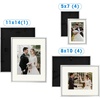 image:imageGolden State Art Aluminum Gallery Wall Frame Set of 7  Includes One 11x14 Two 8x10 and Four 5x7  Metal Frames with Mat amp Real Glass Cover for Elegant Home or Office Decor Style 2 GoldSilver