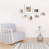 image:imageGolden State Art Aluminum Gallery Wall Frame Set of 7  Includes One 11x14 Two 8x10 and Four 5x7  Metal Frames with Mat amp Real Glass Cover for Elegant Home or Office Decor Style 2 GoldSilver