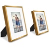 image:imageGolden State Art Aluminum Gallery Wall Frame Set of 7  Includes One 11x14 Two 8x10 and Four 5x7  Metal Frames with Mat amp Real Glass Cover for Elegant Home or Office Decor Style 2 GoldBronze