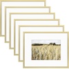 image:imageGolden State Art Gallery Wall Frame Set of 6  Black 11x14 Aluminum Photo Frames with Mat for 8x10 Pictures  11 x 14 inch Metal Frame with Real Glass Cover  Elegant Home or Office DecorGold
