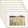 image:imageGolden State Art Gallery Wall Frame Set of 6  Black 11x14 Aluminum Photo Frames with Mat for 8x10 Pictures  11 x 14 inch Metal Frame with Real Glass Cover  Elegant Home or Office DecorGold
