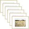 image:imageGolden State Art Gallery Wall Frame Set of 6  Black 11x14 Aluminum Photo Frames with Mat for 8x10 Pictures  11 x 14 inch Metal Frame with Real Glass Cover  Elegant Home or Office DecorGold