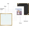 image:imageGolden State Art Gallery Wall Frame Set of 6  Black 11x14 Aluminum Photo Frames with Mat for 8x10 Pictures  11 x 14 inch Metal Frame with Real Glass Cover  Elegant Home or Office DecorBronze