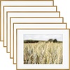 image:imageGolden State Art Gallery Wall Frame Set of 6  Black 11x14 Aluminum Photo Frames with Mat for 8x10 Pictures  11 x 14 inch Metal Frame with Real Glass Cover  Elegant Home or Office DecorBronze