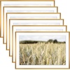 image:imageGolden State Art Gallery Wall Frame Set of 6  Black 11x14 Aluminum Photo Frames with Mat for 8x10 Pictures  11 x 14 inch Metal Frame with Real Glass Cover  Elegant Home or Office DecorBronze