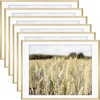 image:imageGolden State Art Gallery Wall Frame Set of 6  Black 11x14 Aluminum Photo Frames with Mat for 8x10 Pictures  11 x 14 inch Metal Frame with Real Glass Cover  Elegant Home or Office DecorGold