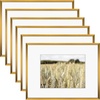 image:imageGolden State Art Gallery Wall Frame Set of 6  Black 11x14 Aluminum Photo Frames with Mat for 8x10 Pictures  11 x 14 inch Metal Frame with Real Glass Cover  Elegant Home or Office DecorBronze