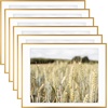 image:imageGolden State Art Gallery Wall Frame Set of 6  Black 11x14 Aluminum Photo Frames with Mat for 8x10 Pictures  11 x 14 inch Metal Frame with Real Glass Cover  Elegant Home or Office DecorBronze