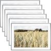 image:imageGolden State Art Gallery Wall Frame Set of 6  Black 11x14 Aluminum Photo Frames with Mat for 8x10 Pictures  11 x 14 inch Metal Frame with Real Glass Cover  Elegant Home or Office DecorSilver