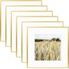 image:imageGolden State Art Gallery Wall Frame Set of 6  Black 11x14 Aluminum Photo Frames with Mat for 8x10 Pictures  11 x 14 inch Metal Frame with Real Glass Cover  Elegant Home or Office DecorGold