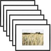 image:imageGolden State Art Gallery Wall Frame Set of 6  Black 11x14 Aluminum Photo Frames with Mat for 8x10 Pictures  11 x 14 inch Metal Frame with Real Glass Cover  Elegant Home or Office DecorBlack