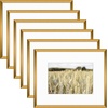image:imageGolden State Art Gallery Wall Frame Set of 6  Black 11x14 Aluminum Photo Frames with Mat for 8x10 Pictures  11 x 14 inch Metal Frame with Real Glass Cover  Elegant Home or Office DecorBronze