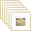 image:imageGolden State Art Gallery Wall Frame Set of 6  Black 11x14 Aluminum Photo Frames with Mat for 8x10 Pictures  11 x 14 inch Metal Frame with Real Glass Cover  Elegant Home or Office DecorGold