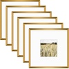 image:imageGolden State Art Gallery Wall Frame Set of 6  Black 11x14 Aluminum Photo Frames with Mat for 8x10 Pictures  11 x 14 inch Metal Frame with Real Glass Cover  Elegant Home or Office DecorBronze