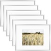 image:imageGolden State Art Gallery Wall Frame Set of 6  Black 11x14 Aluminum Photo Frames with Mat for 8x10 Pictures  11 x 14 inch Metal Frame with Real Glass Cover  Elegant Home or Office DecorSilver