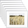 image:imageGolden State Art Gallery Wall Frame Set of 6  Black 11x14 Aluminum Photo Frames with Mat for 8x10 Pictures  11 x 14 inch Metal Frame with Real Glass Cover  Elegant Home or Office DecorSilver