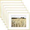 image:imageGolden State Art Gallery Wall Frame Set of 6  Black 11x14 Aluminum Photo Frames with Mat for 8x10 Pictures  11 x 14 inch Metal Frame with Real Glass Cover  Elegant Home or Office DecorGold