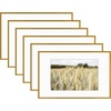 image:imageGolden State Art Gallery Wall Frame Set of 6  Black 11x14 Aluminum Photo Frames with Mat for 8x10 Pictures  11 x 14 inch Metal Frame with Real Glass Cover  Elegant Home or Office DecorBronze