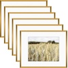 image:imageGolden State Art Gallery Wall Frame Set of 6  Black 11x14 Aluminum Photo Frames with Mat for 8x10 Pictures  11 x 14 inch Metal Frame with Real Glass Cover  Elegant Home or Office DecorBronze