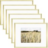 image:imageGolden State Art Gallery Wall Frame Set of 6  Black 11x14 Aluminum Photo Frames with Mat for 8x10 Pictures  11 x 14 inch Metal Frame with Real Glass Cover  Elegant Home or Office DecorGold