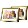 image:imageGolden State Art Gold 1 Pack 8x10 Picture Frame and 2 Pack 5x7 Picture Frame  Displays Photos for 5x7 or 4x6 inches With Mat  or 8x10 or 5x7 inches Without Mat  Resistant Glass Aluminum Photo Fram