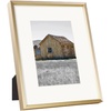 image:imageGolden State Art Gold 1 Pack 8x10 Picture Frame and 2 Pack 5x7 Picture Frame  Displays Photos for 5x7 or 4x6 inches With Mat  or 8x10 or 5x7 inches Without Mat  Resistant Glass Aluminum Photo Fram