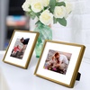 image:imageGolden State Art Gold 5x7 Aluminum Picture Frame  Display Photos 4x6 with Mat or 5x7 inch Without Mat  ShatterResistant Glass Metal Photo Frame for Wall or Tabletop Display 2 PackBronze