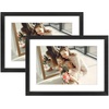image:imageGolden State Art Gold 5x7 Aluminum Picture Frame  Display Photos 4x6 with Mat or 5x7 inch Without Mat  ShatterResistant Glass Metal Photo Frame for Wall or Tabletop Display 2 PackBlack