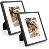 image:imageGolden State Art Gold 5x7 Aluminum Picture Frame  Display Photos 4x6 with Mat or 5x7 inch Without Mat  ShatterResistant Glass Metal Photo Frame for Wall or Tabletop Display 2 PackBlack