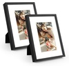 image:imageGolden State Art Gold 5x7 Aluminum Picture Frame  Display Photos 4x6 with Mat or 5x7 inch Without Mat  ShatterResistant Glass Metal Photo Frame for Wall or Tabletop Display 2 PackBlack