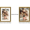 image:imageGolden State Art Gold 5x7 Aluminum Picture Frame  Display Photos 4x6 with Mat or 5x7 inch Without Mat  ShatterResistant Glass Metal Photo Frame for Wall or Tabletop Display 2 PackBronze