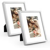 image:imageGolden State Art Gold 5x7 Aluminum Picture Frame  Display Photos 4x6 with Mat or 5x7 inch Without Mat  ShatterResistant Glass Metal Photo Frame for Wall or Tabletop Display 2 PackSilver