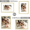 image:imageGolden State Art Gold 5x7 Aluminum Picture Frame  Display Photos 4x6 with Mat or 5x7 inch Without Mat  ShatterResistant Glass Metal Photo Frame for Wall or Tabletop Display 2 PackGold