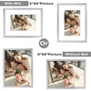 image:imageGolden State Art Gold 5x7 Aluminum Picture Frame  Display Photos 4x6 with Mat or 5x7 inch Without Mat  ShatterResistant Glass Metal Photo Frame for Wall or Tabletop Display 2 PackSilver