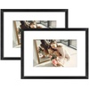 image:imageGolden State Art Gold 5x7 Aluminum Picture Frame  Display Photos 4x6 with Mat or 5x7 inch Without Mat  ShatterResistant Glass Metal Photo Frame for Wall or Tabletop Display 2 PackBlack